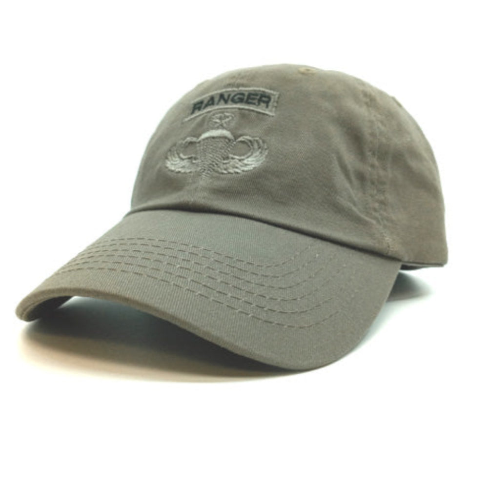 Airborne Ranger OD Cap With Master Jump Wings Badge