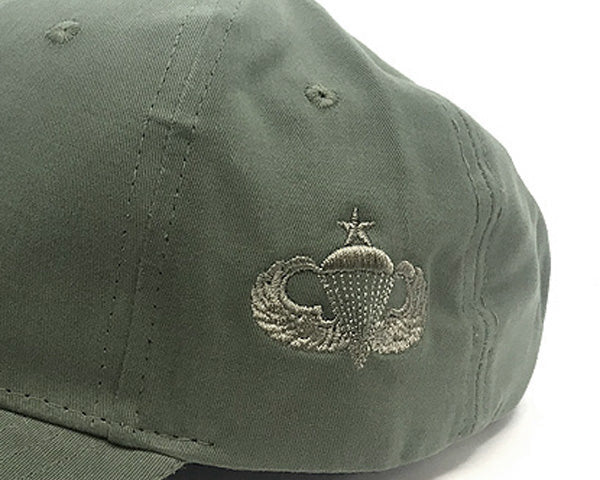 OD Green Baseball Cap with embroidered Senior Jump Wings Badge