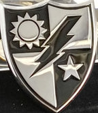 75th Ranger Regiment Crest Chrome emblem in black and silver