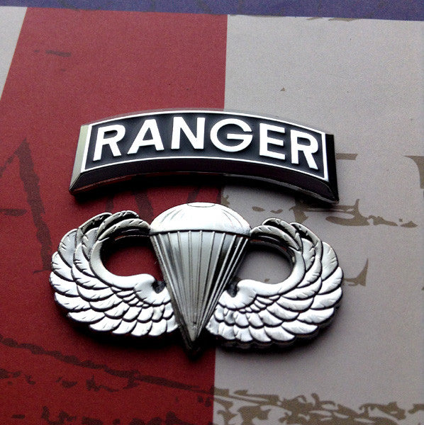 Ranger Tab Metal Decal With Jump Wings
