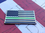  US Flag Thin Green Line Metal Decal