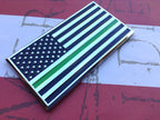 US Flag Thin Green Line Metal Decal