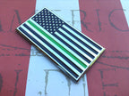 US Flag Thin Green Line Metal Decal